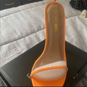 Ankle strap orang open toe heels